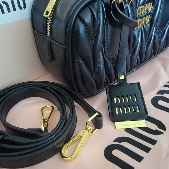 Miu Miu Black Quilted Leather Handbag - Picture 2 of 7